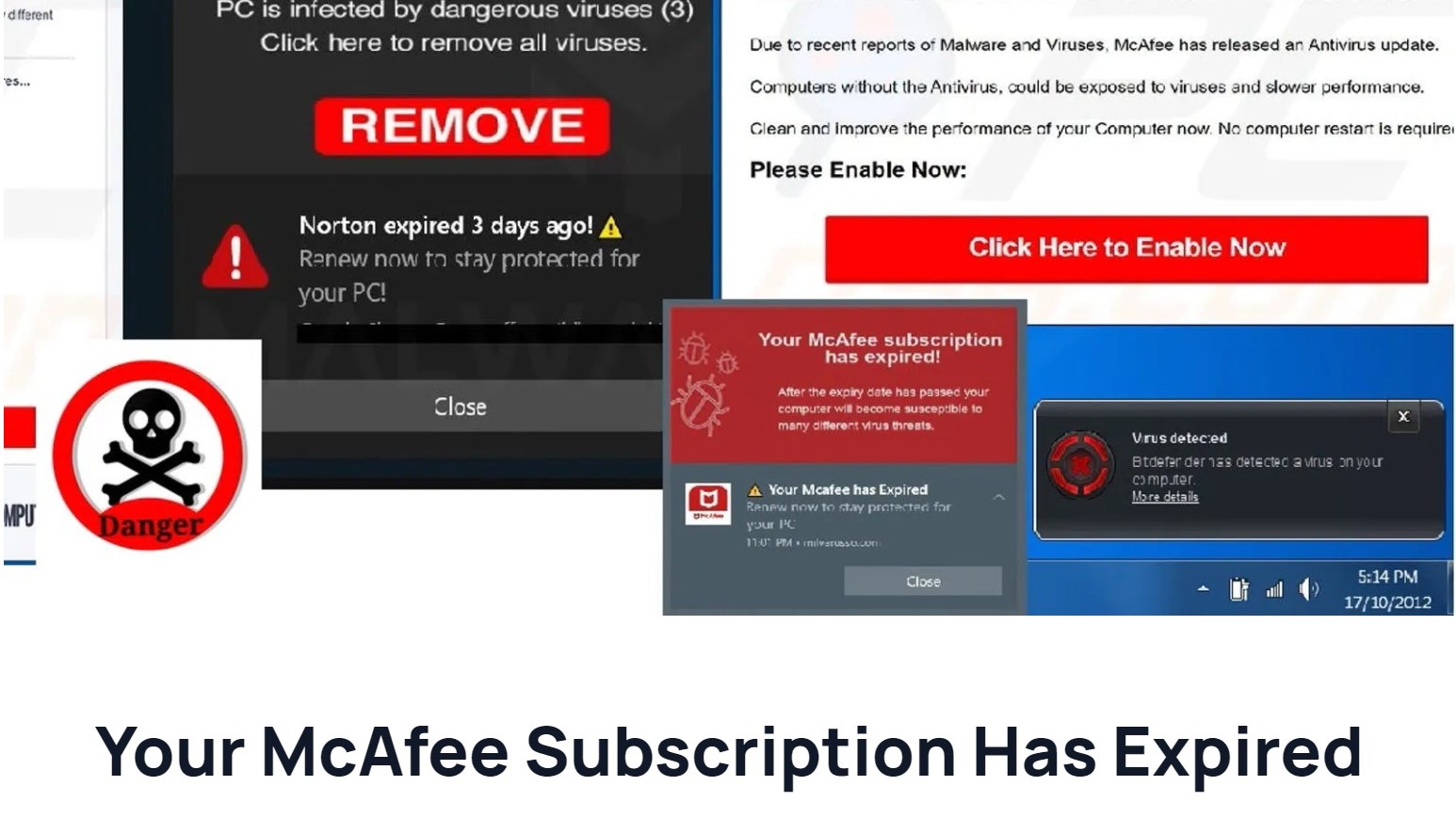 virus your mcafee suscription has expired